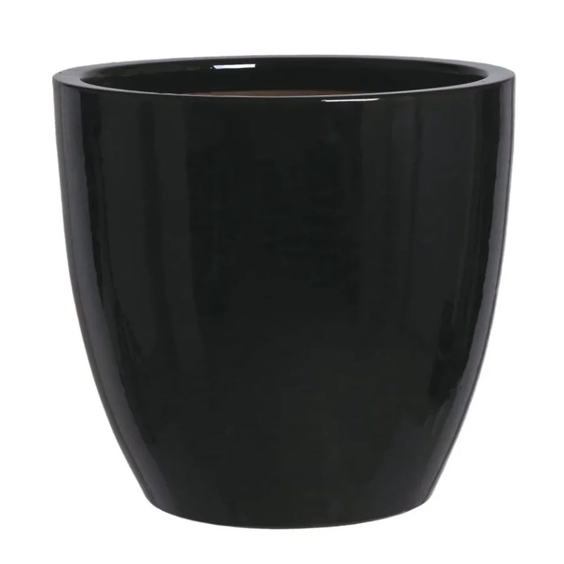 Plum Egg Pot Low 26cm x 18cm Black