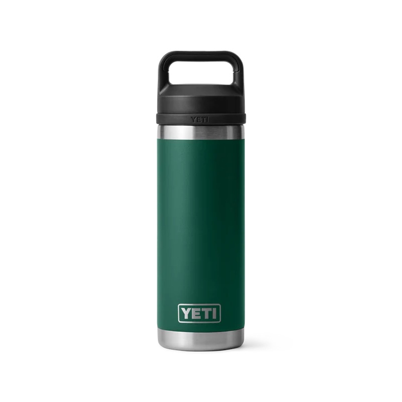 YETI RAMBLER 18 OZ BOTTLE CHUG BLACK FOREST GREEN