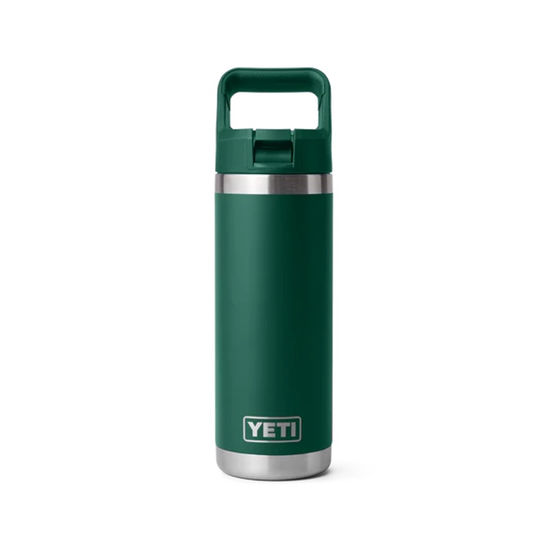 YETI RAMBLER 18 OZ COLOUR STRAW BOTTLE BLACK FOREST GREEN