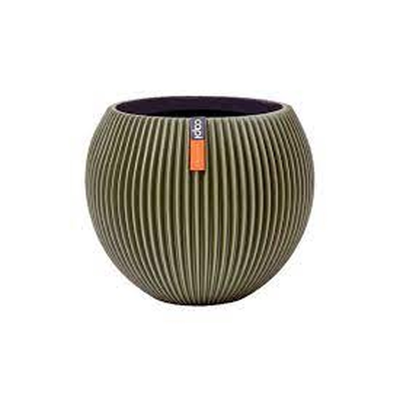 Vase ball Groove 18x15 green