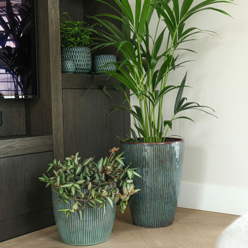 Bohemian Egg Vase Antic Blue D33H44