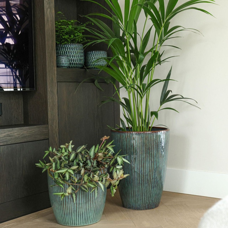 Bohemian Egg Vase Antic Blue D41H54