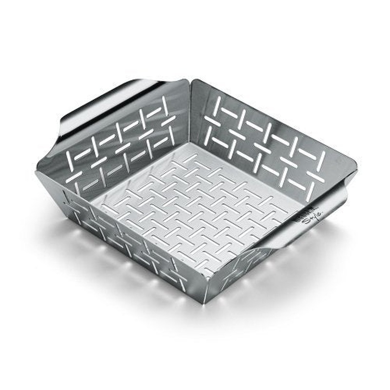 DELUXE GRILLING BASKET - SMALL, STAINLESS STEEL WITH HIGH SIDES
