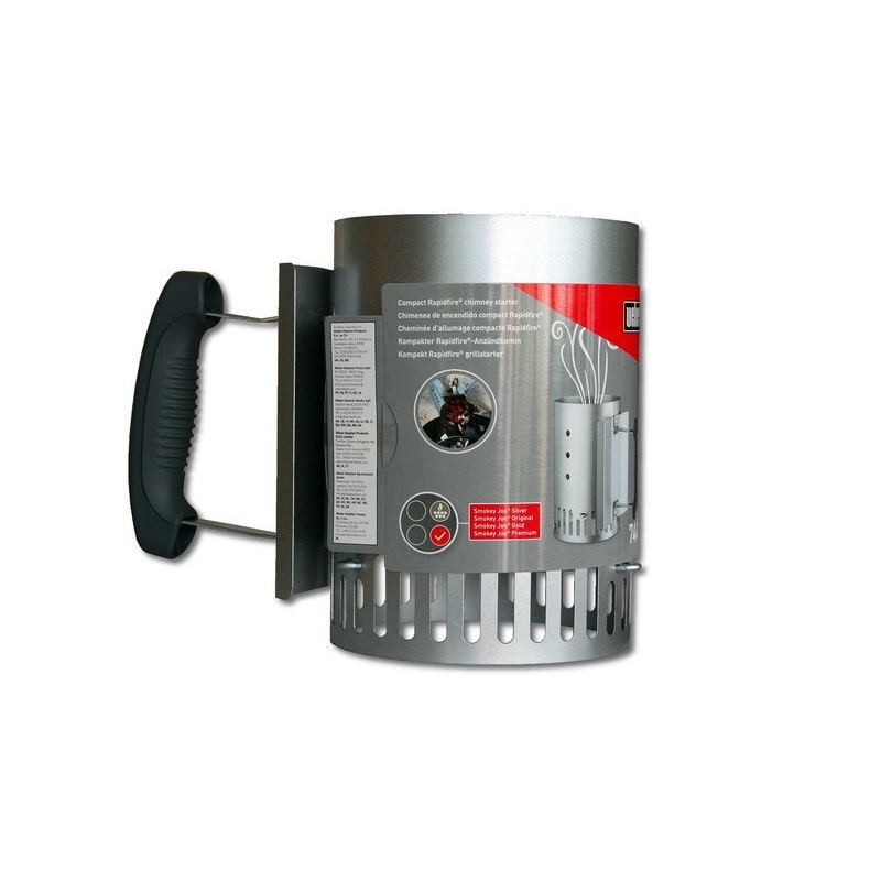 WEBER RAPIDFIRE CHIMNEY STARTER - PORTABLE FOR SMOKEY JOE AND GO-ANYWHERE