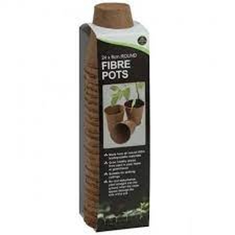 6cm Round Fibre Pots 24