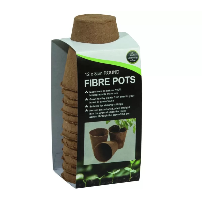 8cm Round Fibre Pot 12