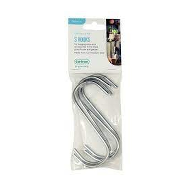GM Galvanised S Hooks 4pk