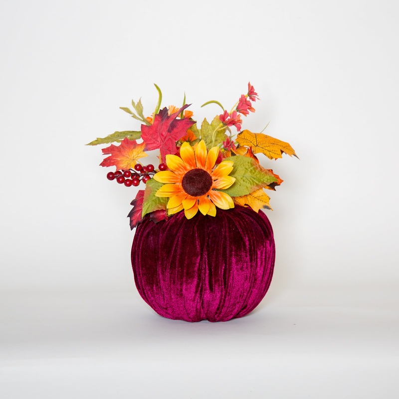 14' Pumpkin with Sunflowers and Pumpkins
