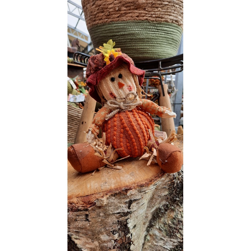 SCARECROW PUMPKIN SITTER 2 ASSORTED