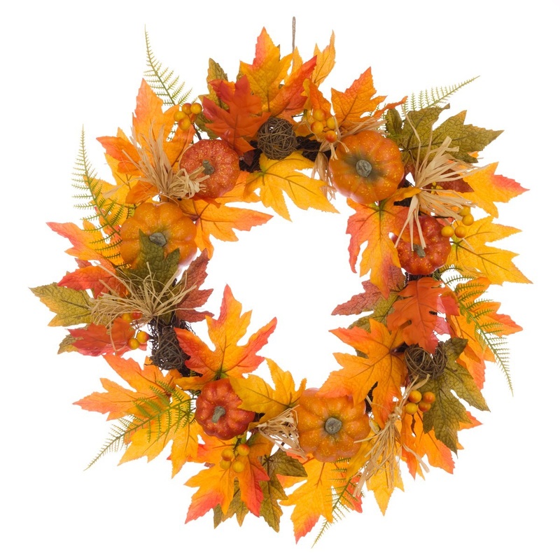 Maple & Pumpkin Wreath 60cm