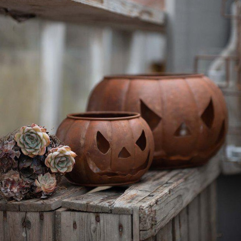 PUMPKIN Lantern  Rust 25x16cm