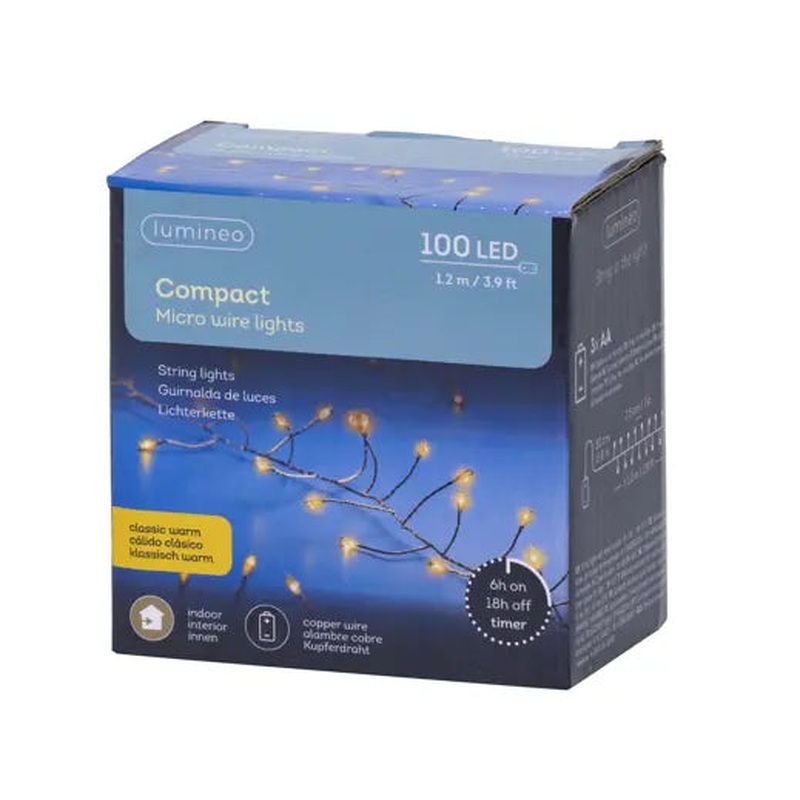 Micro LED compact lights steady BO indoor copper/Classic warm 120cm-100L