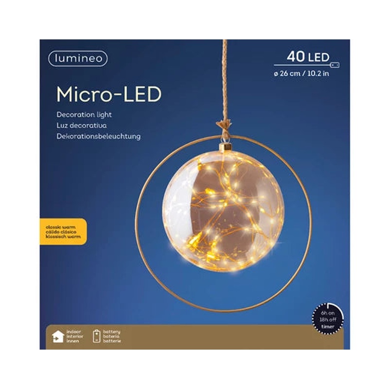 Micro LED ball steady BO indoor amber/classic warm dia26cm x L.6cm