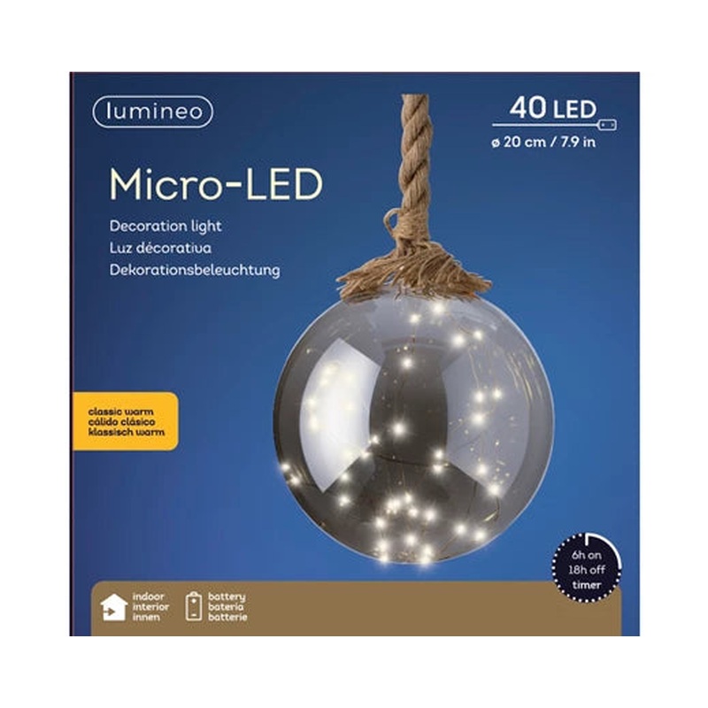 Micro LED ball steady BO indoor smokey/classic warm dia20cm