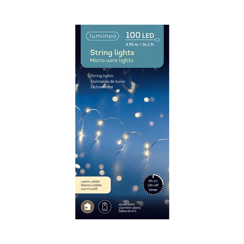 Micro  LED  stringlights 495cm - silver/warm white indoor