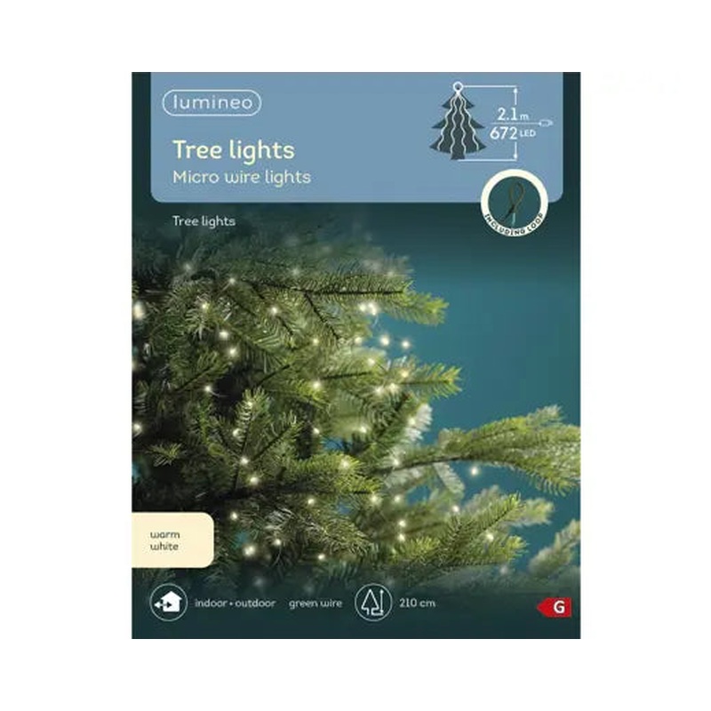 Micro LED tree bunch gb steady outdoor green/warm white L.210cm