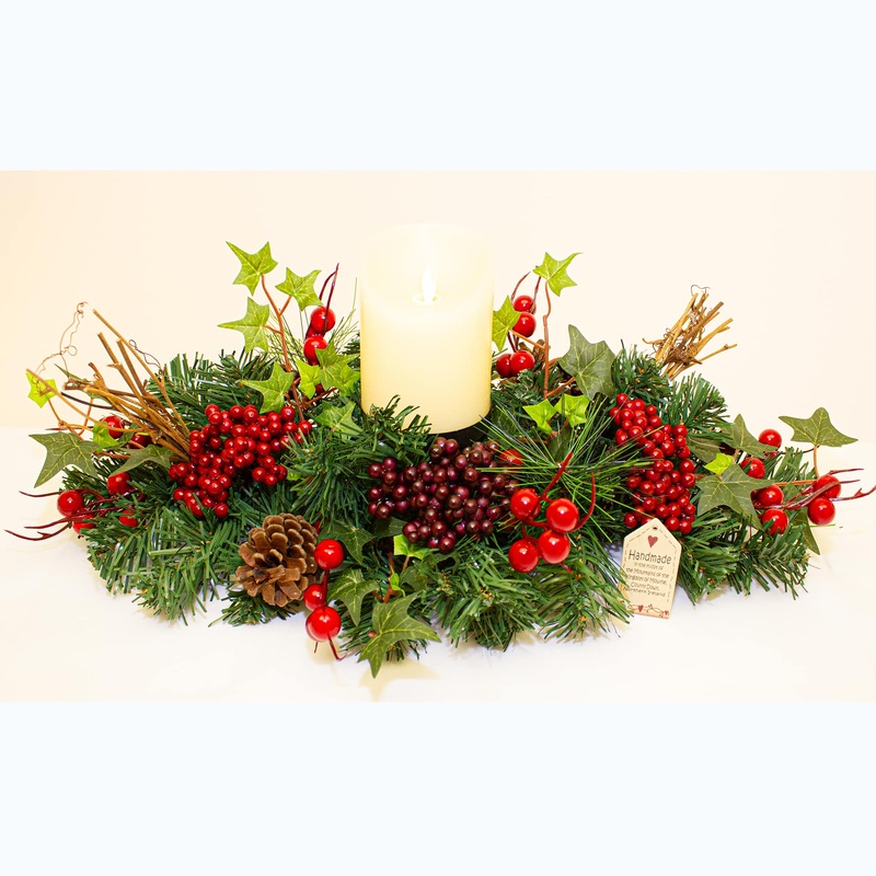 WOODLAND BERRY CANDLE ARRANGEMENT 30x30x20 cm