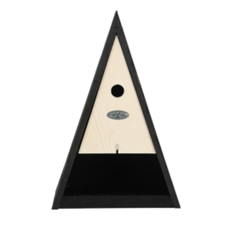 Triangle bird house with birdfeeder