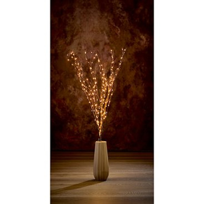 90cm Set of 3 Lit Brown Twigs with 90 Warm White LEDs