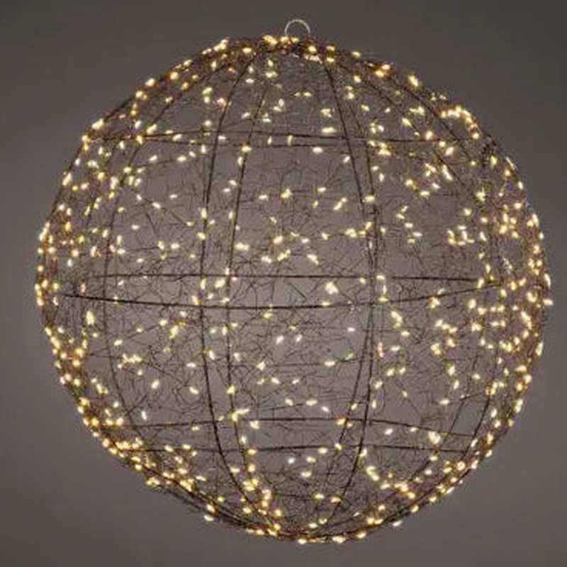 Micro LED frame light gb metal ball steady outdoor black/classic warm D.28cm