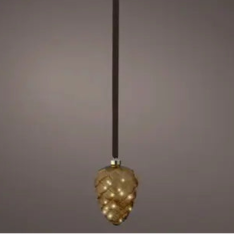 Micro LED pinecone steady BO indoor brown/warm white D.15cm x H.21cm