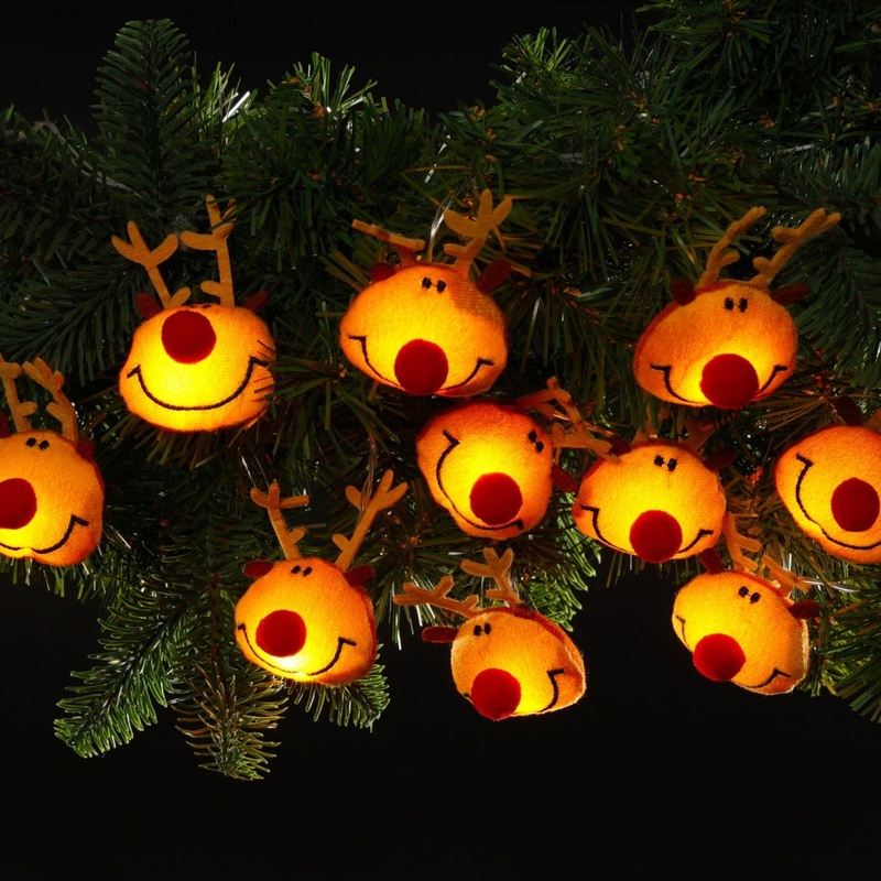 10 FABRIC BROWN REINDEER GARLAND