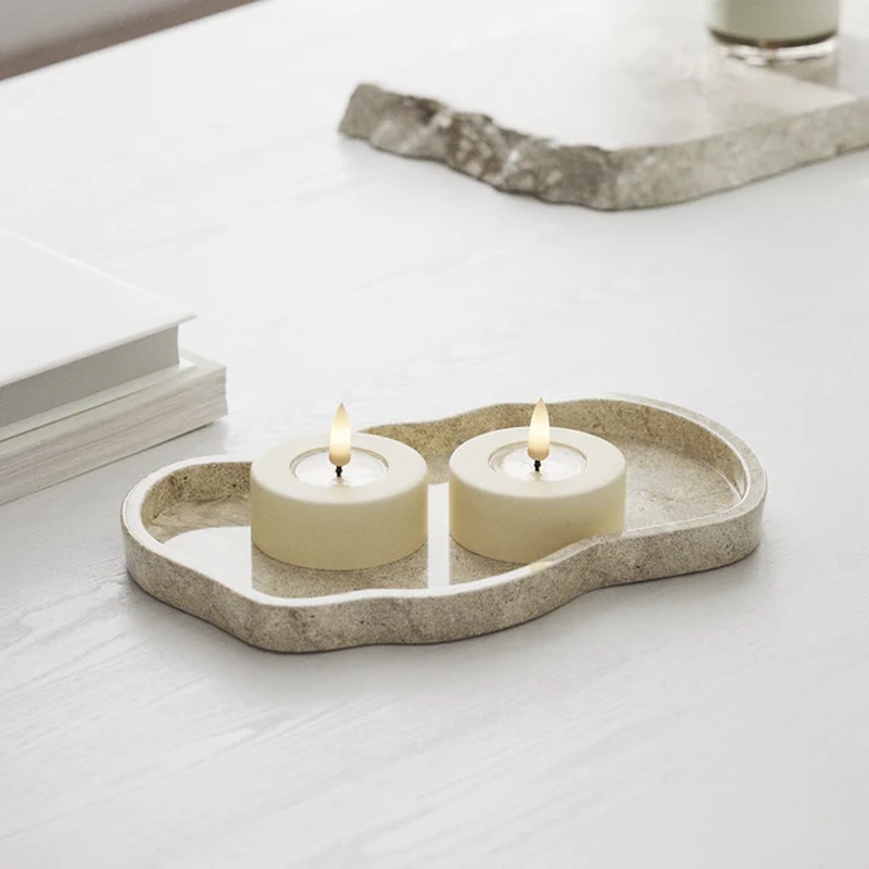 Cream LED Jumbo tealight  2 stk (Store)