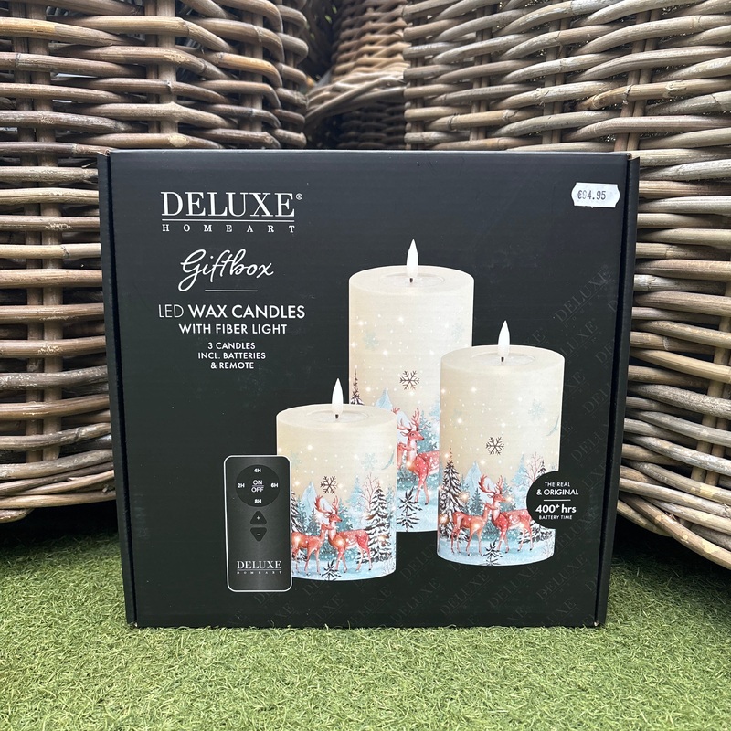 Creme Giftbox LED Candle - Winter print