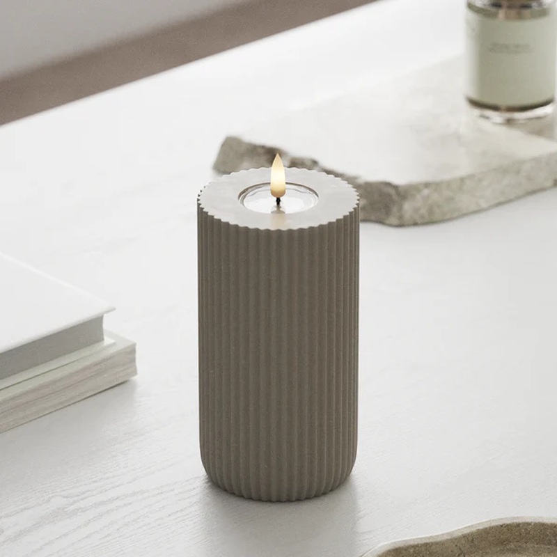 Sand Stripe Candle 10 x 15 cm