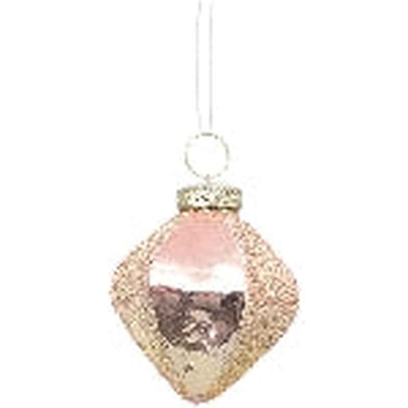 Xmas Hanger Iride, pink, glass, 7x7x8, 5 cm