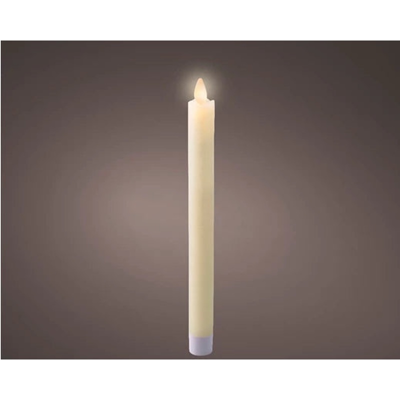 LED waving dinner candle wax flat top steady BO indoor cream/warm white dia2.1cm x H.24.5cm