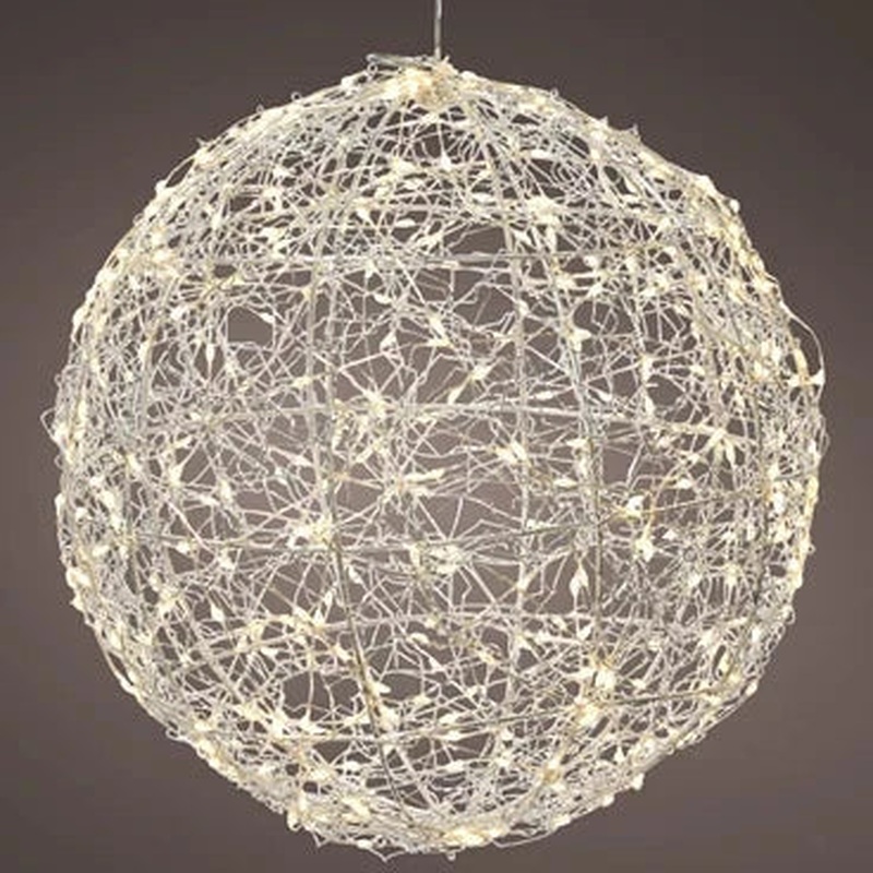 Micro LED frame light gb metal ball steady outdoor silver/warm white dia28cm