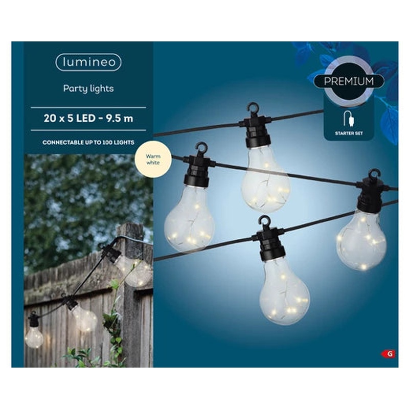 Micro LED partylight gb steady outdoor black/warm white dia6cm x L.950cm