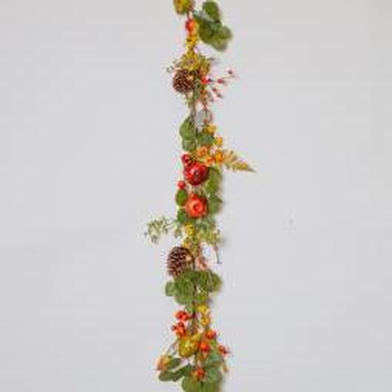 5  Pomegranates, Apples, Pears, Cones, Berries Garland