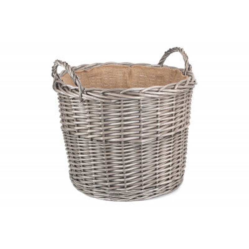 Round Lined Wicker Log Basket Xlarge