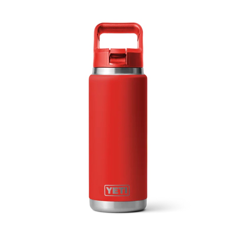 YETI RAMBLER 18OZ COLOUR STRAW BOTTLE RESCUE RED