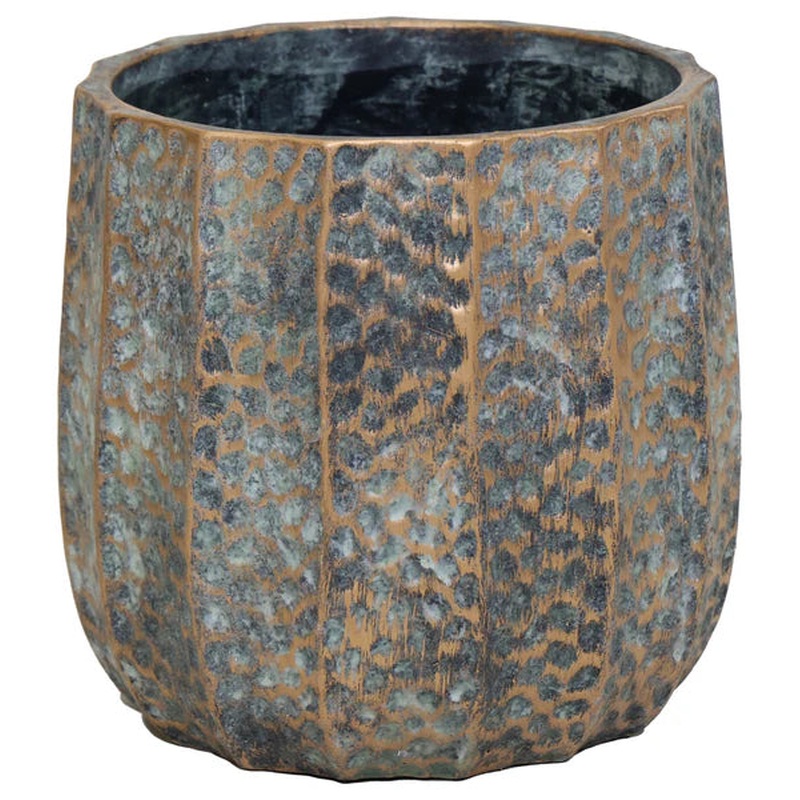 Aurum Egg Pot Dents Gold 14H11.5