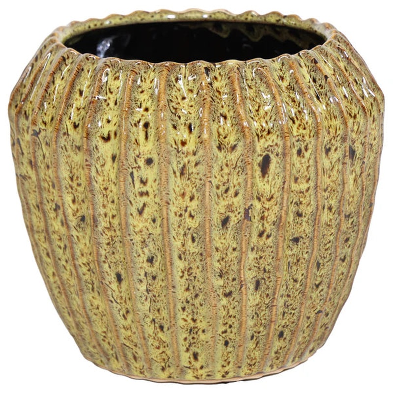 Ide Rib Cone Pot Lemon 21 H18