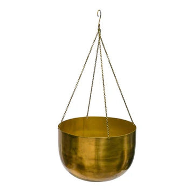 Indoor Mayfair Antique Brass Hanging Planter H21cm 30cm