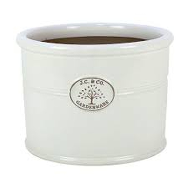 JC & CO White Glazed Cylinder 22cm
