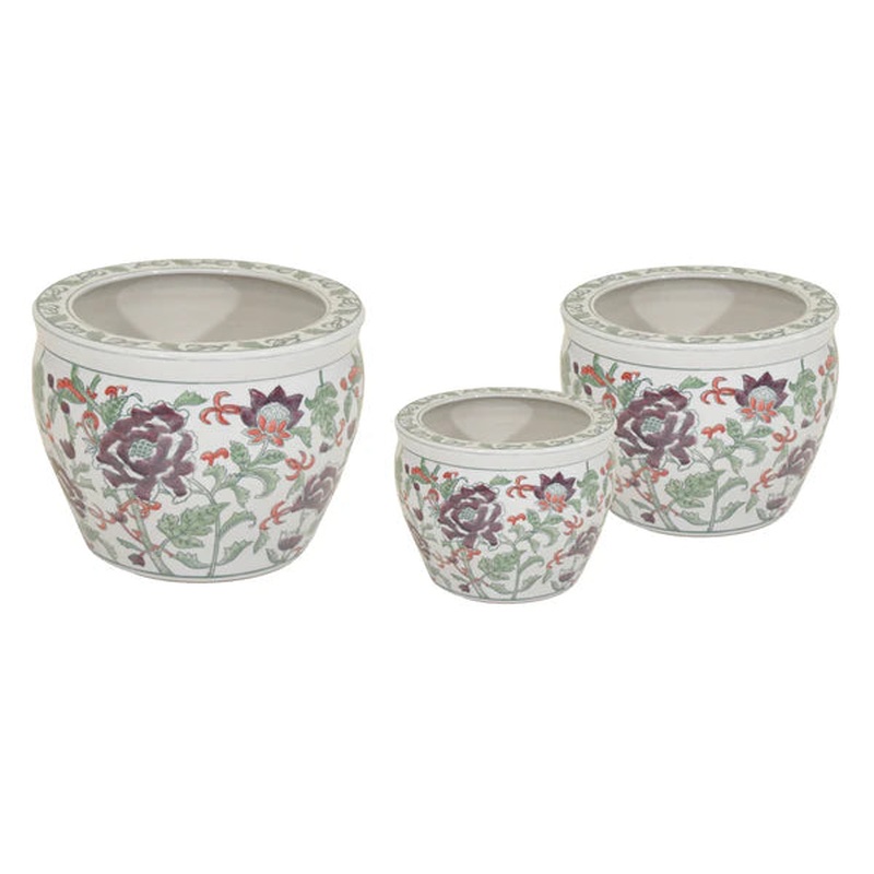 Qing Fishbowl W/Purple/Green 41H32