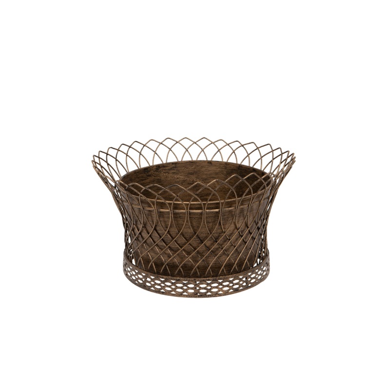 Round Tole Planter 31cmDx18cmH