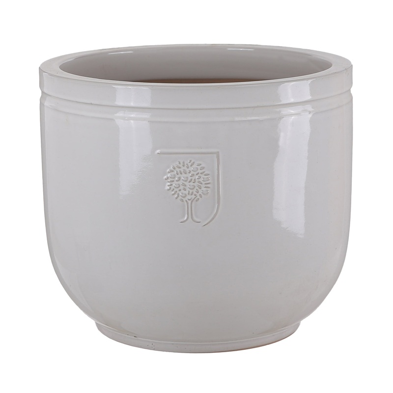 RHS HARLOW LOW JAR WHITE 18CM