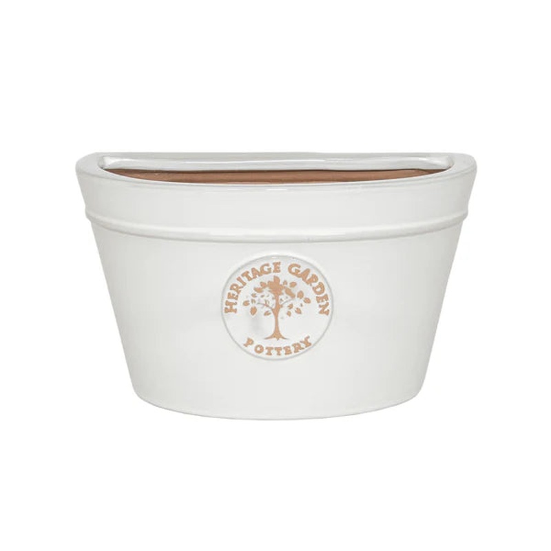 White Edwardian Wall Pot 20cm