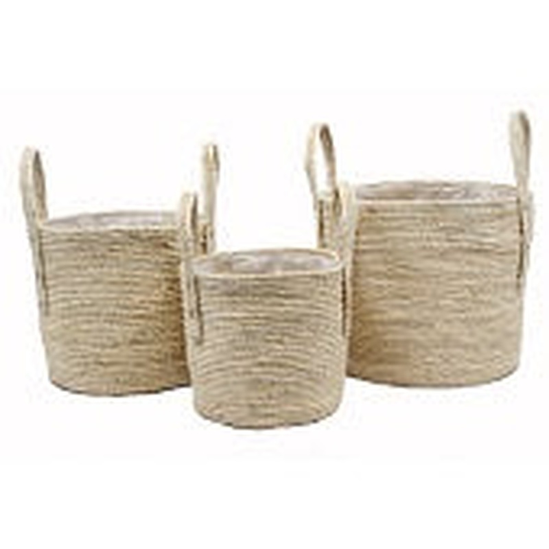 BASKET CORN HUSK POT 36cm H31cm - SET3