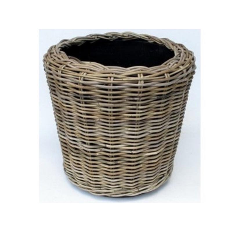 Drypot Round Pot Rattan Grey 50cm H52cm
