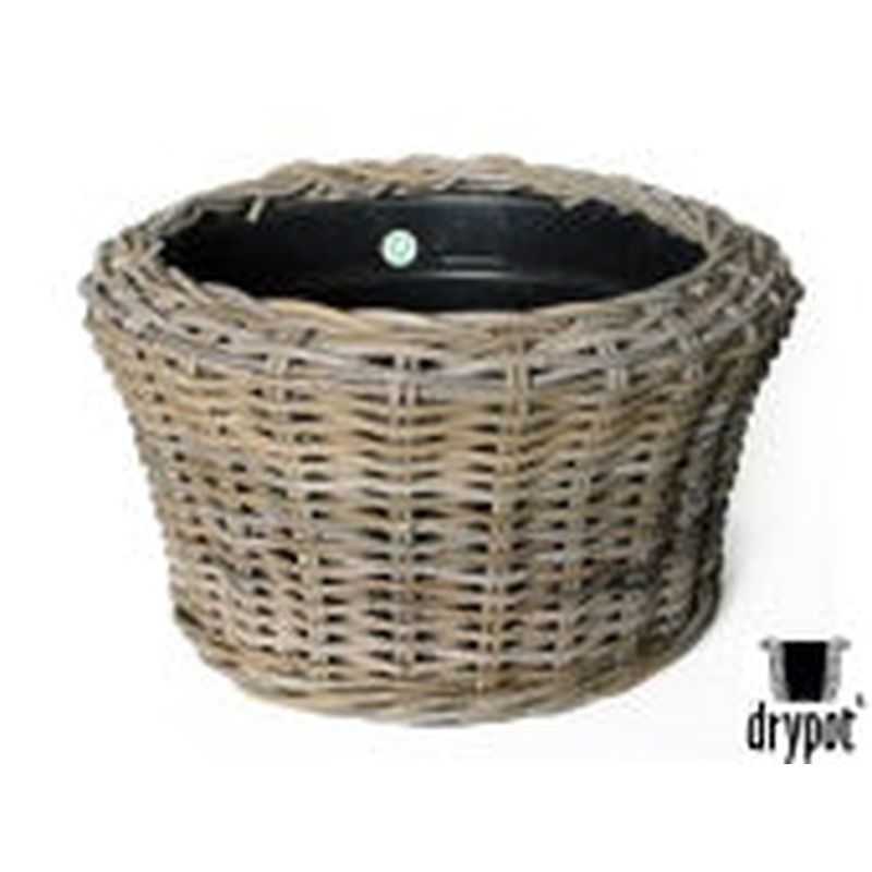 Drypot Round Pot Rattan Grey 54cm H34cm