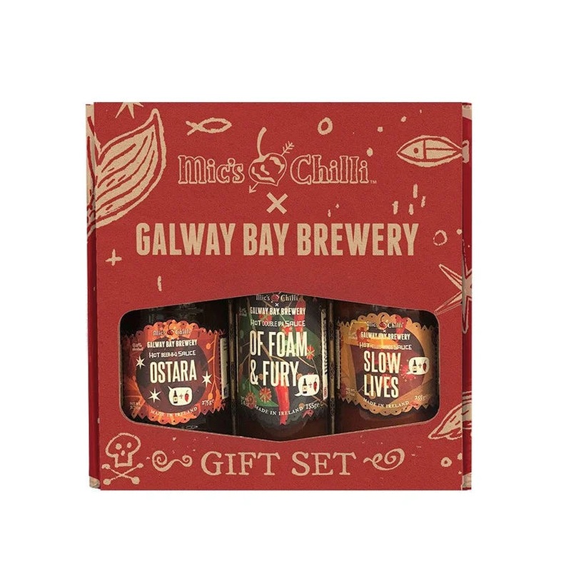 Mics Chilli Galway Bay Brewery Hot Sauce Gift Set(3x Sauces)