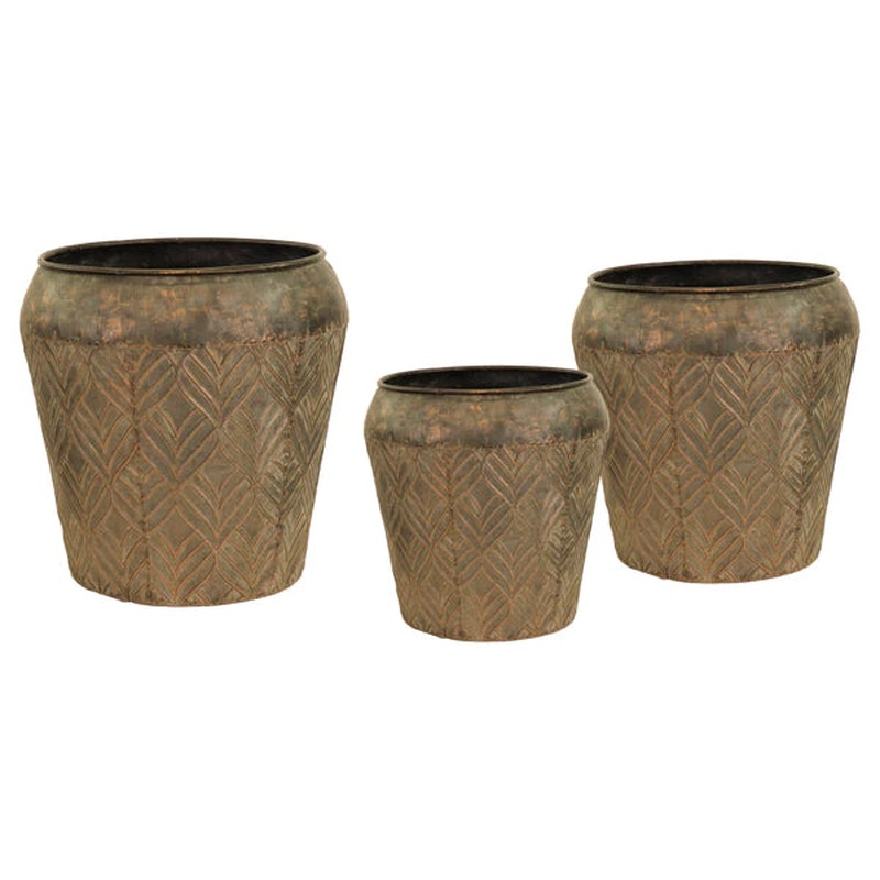 Amira Leaf Pot Vintage Copper 26H29.5