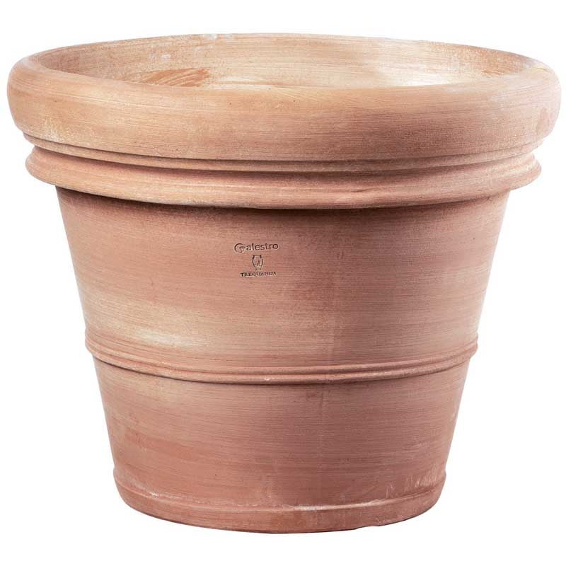Artisinal Double Border Terracotta 60cm H50cm (Vaso Doppio Bordo Liscio )